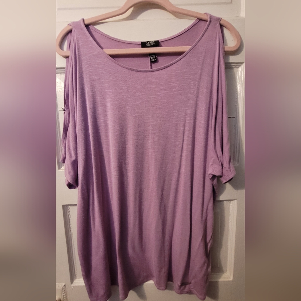 Jones New York Light Purple Short Sleeve Top